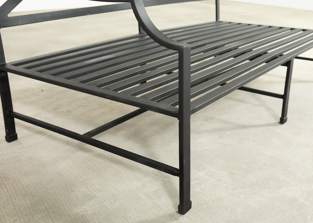 Restoration Hardware Two Piece Carmel Aluminum Garden Sofa 9.5 Ft