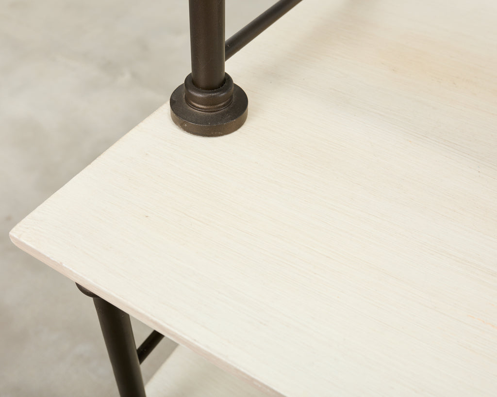 Industrial Style Bronzed Iron Rolling Bookcase Etagere by Suzanne Kasler