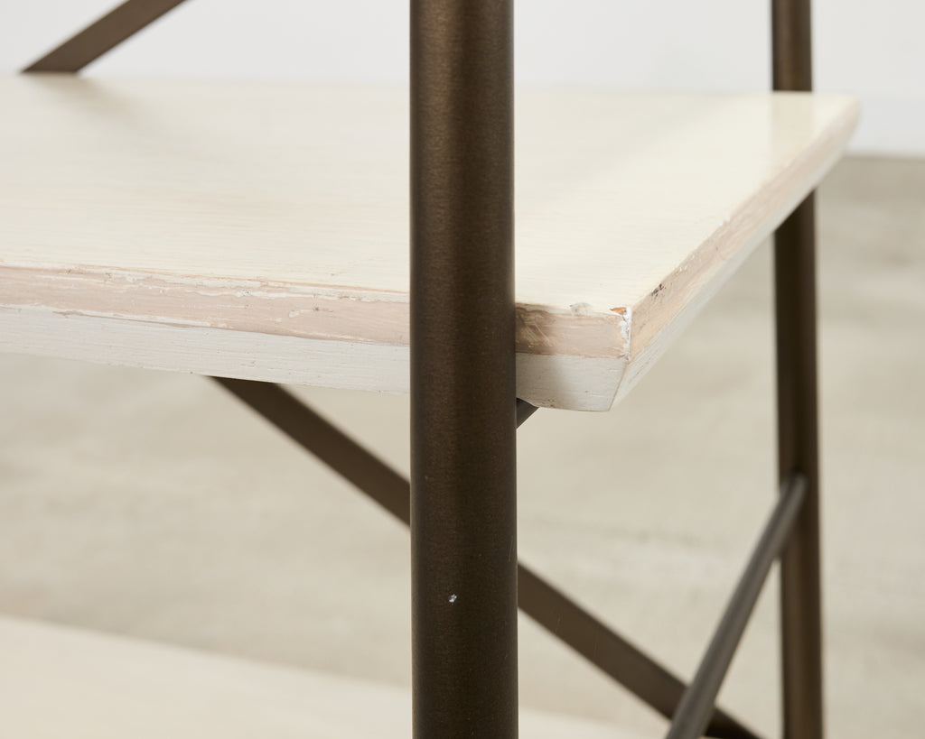 Industrial Style Bronzed Iron Rolling Bookcase Etagere by Suzanne Kasler