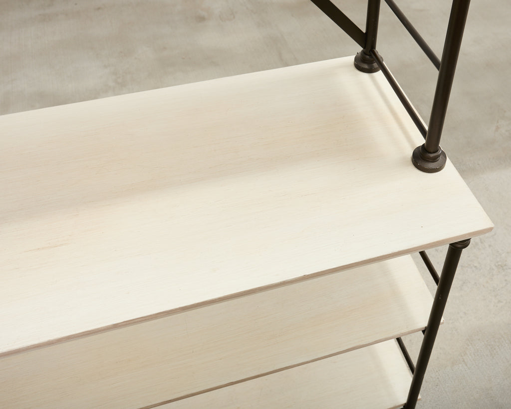 Industrial Style Bronzed Iron Rolling Bookcase Etagere by Suzanne Kasler