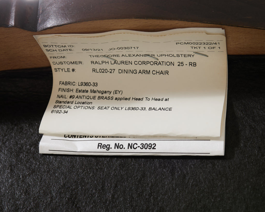 Ralph Lauren Conservatory Garden Wingback Dining Armchair