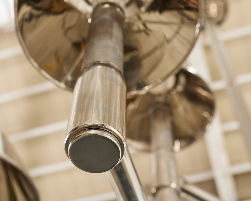 Ralph Lauren "Barrett Large Knurled Chandelier" Polished Nickel