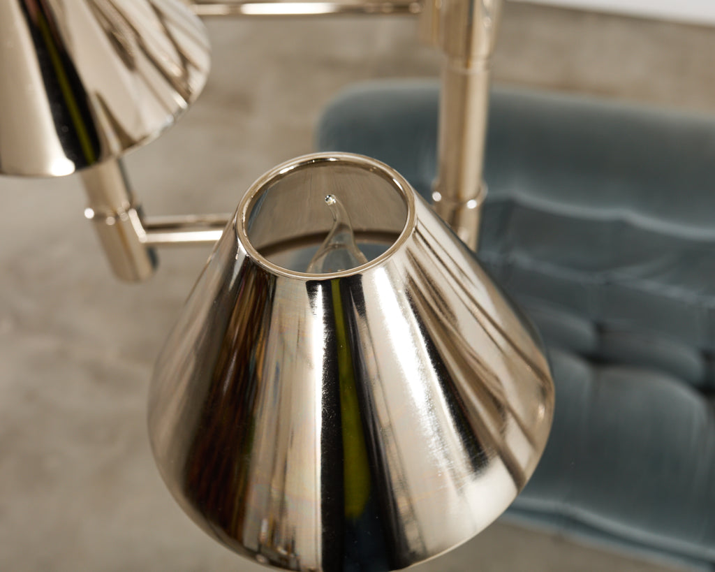 Ralph Lauren "Barrett Large Knurled Chandelier" Polished Nickel