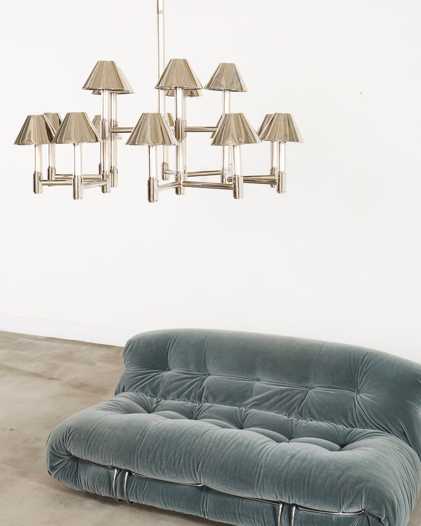 Cassina Soriana Mohair Sofa designed by Afra and Tobia Scarpa