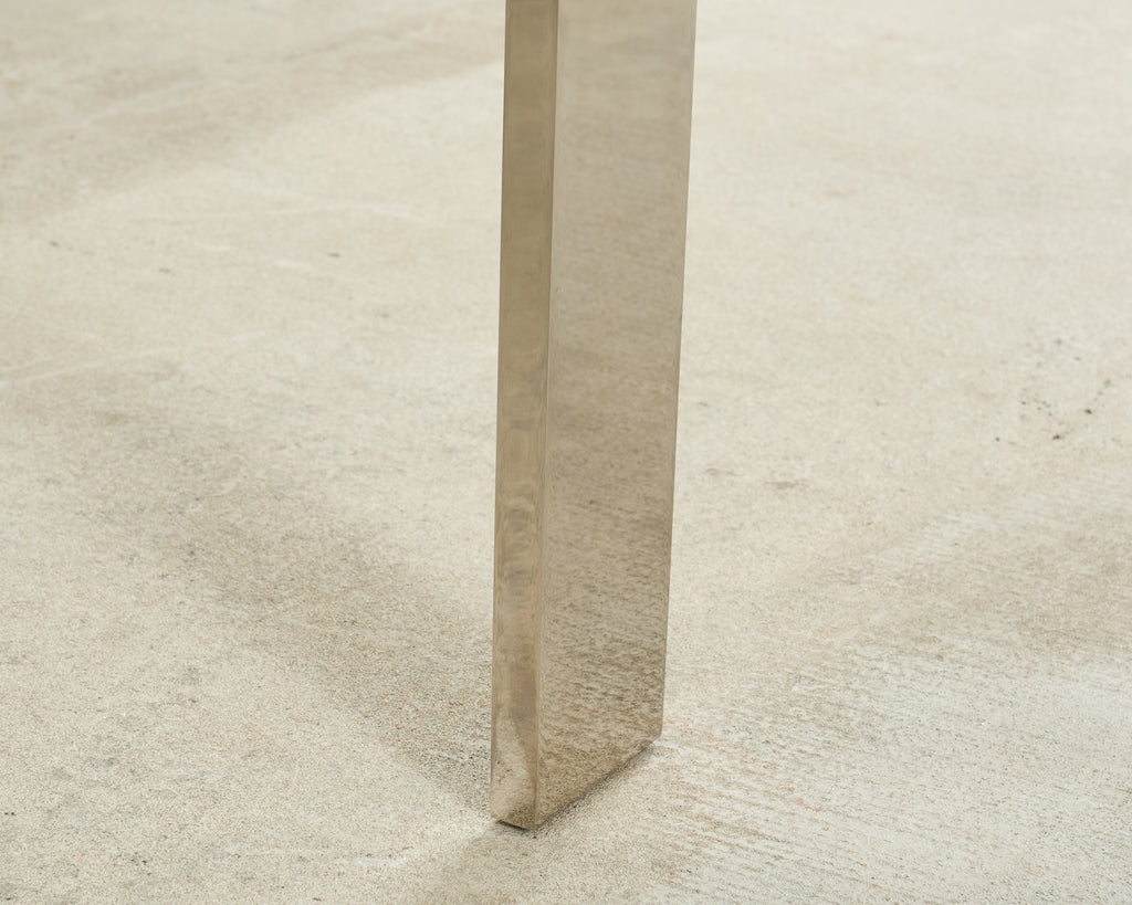 Ralph Lauren Italian Chrome Glass Langham Dining Table