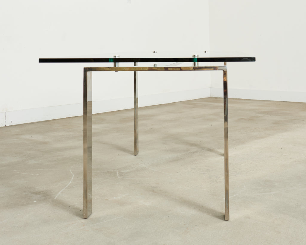 Ralph Lauren Italian Chrome Glass Langham Dining Table