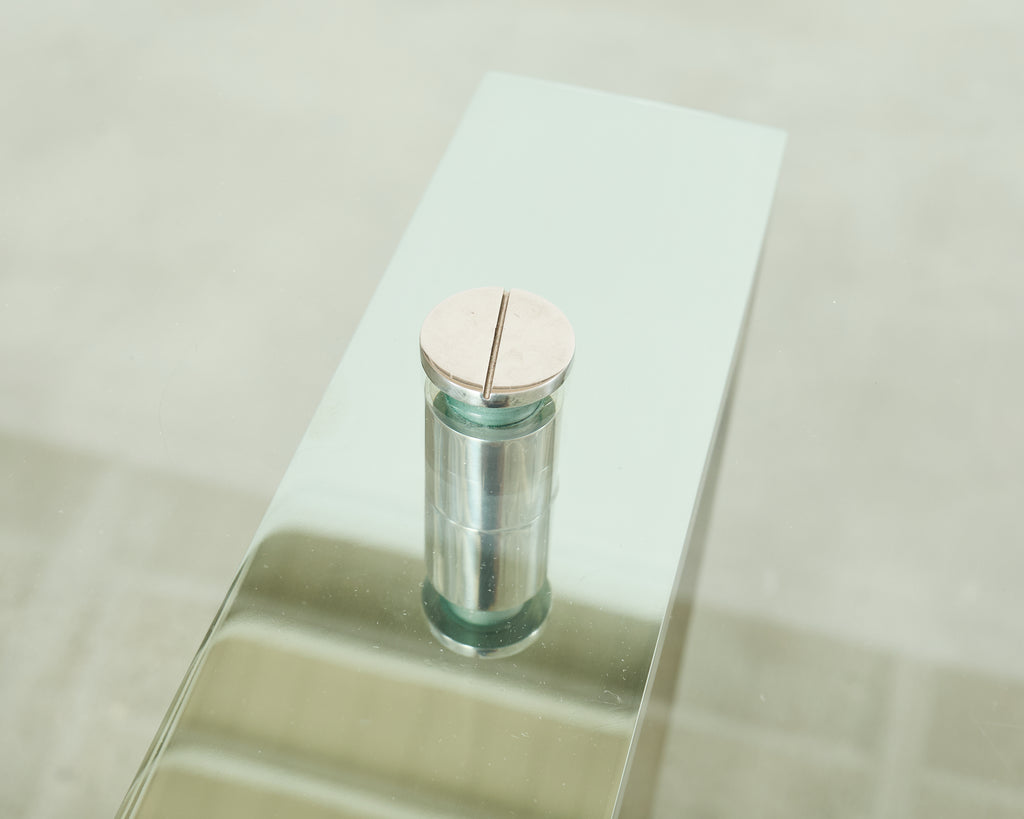 Ralph Lauren Italian Chrome Glass Langham Dining Table