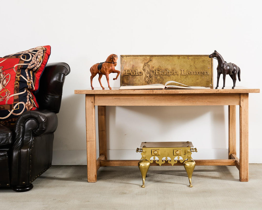 19th Century English Patinated Brass Footman Trivet Stand