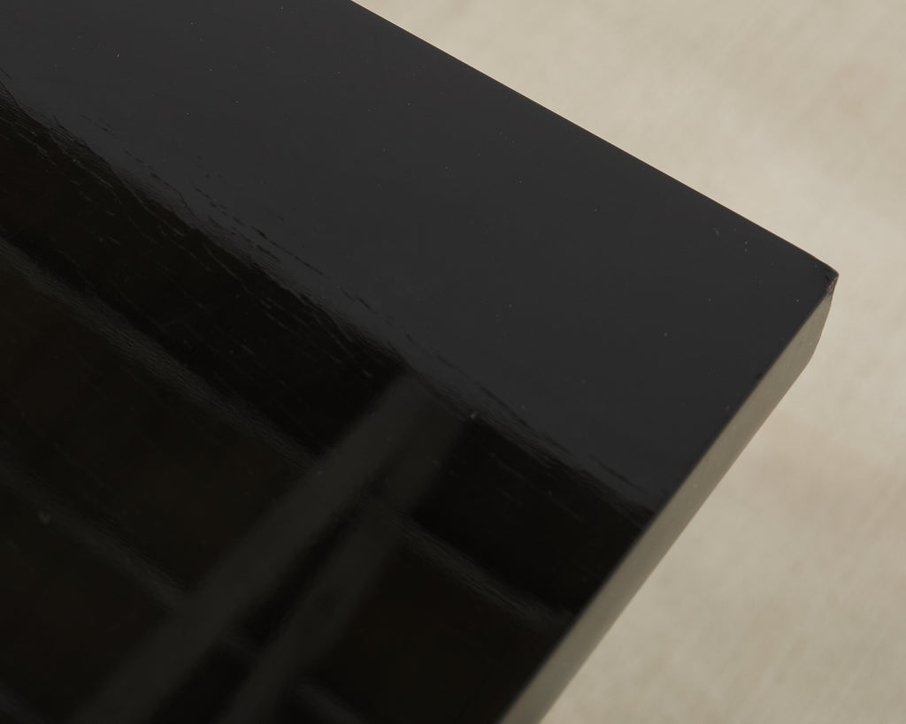 Ralph Lauren Black Lacquer and Chrome Hudson Dining Table