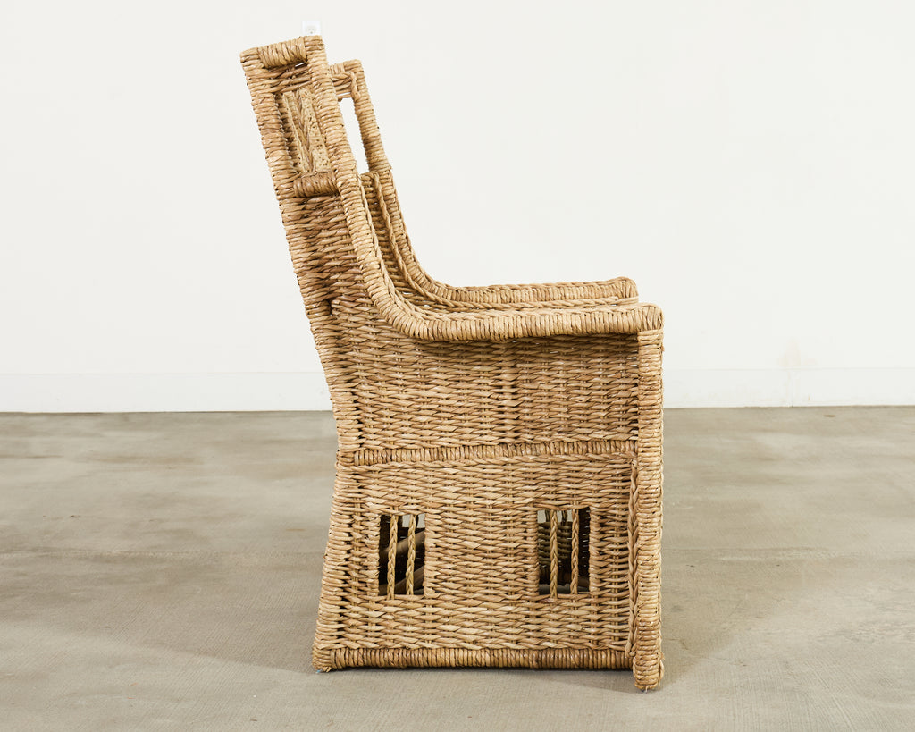 Ralph Lauren Organic Modern Woven Seagrass Wicker Armchair