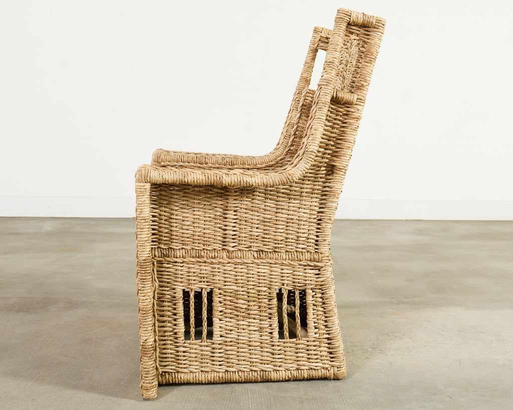 Ralph Lauren Organic Modern Woven Seagrass Wicker Armchair