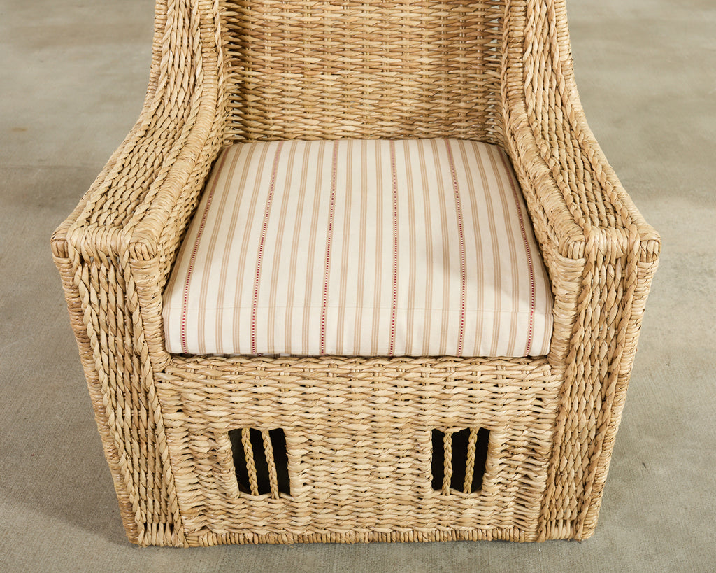 Ralph Lauren Organic Modern Woven Seagrass Wicker Armchair