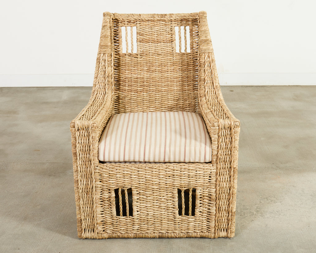 Ralph Lauren Organic Modern Woven Seagrass Wicker Armchair