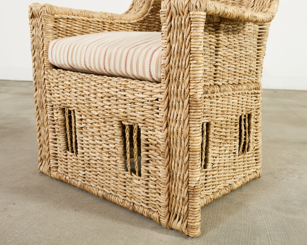 Ralph Lauren Organic Modern Woven Seagrass Wicker Armchair