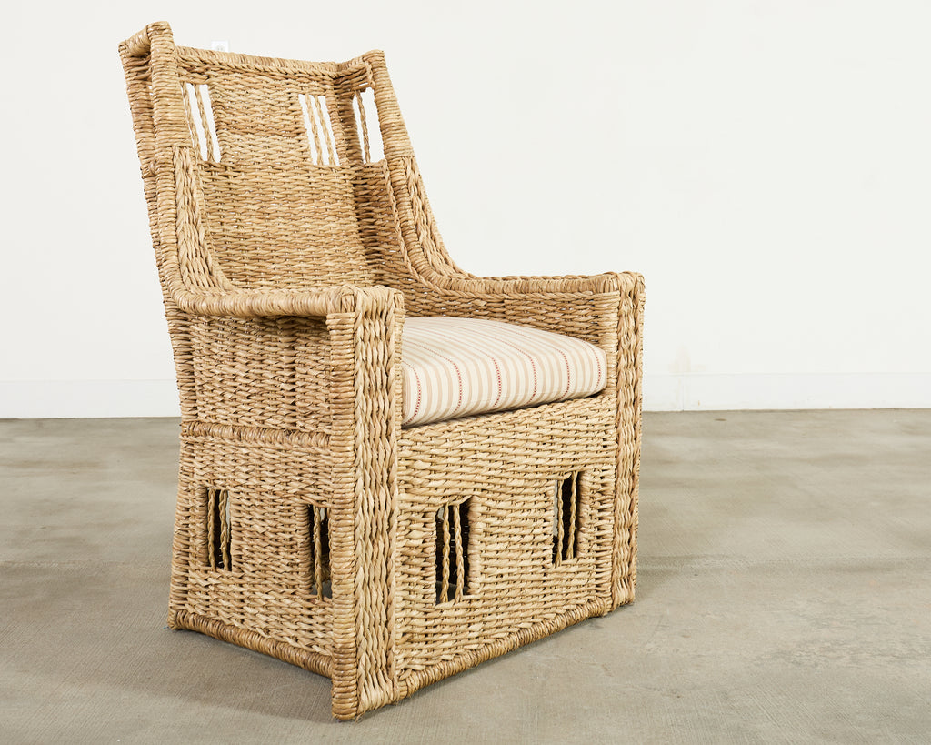Ralph Lauren Organic Modern Woven Seagrass Wicker Armchair