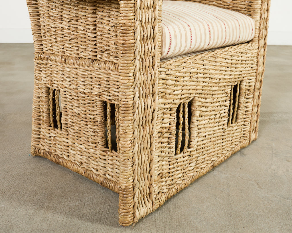 Ralph Lauren Organic Modern Woven Seagrass Wicker Armchair