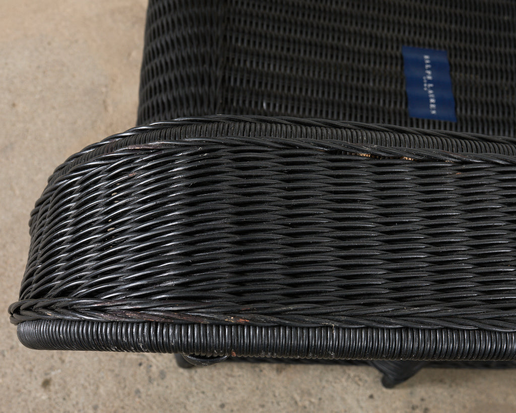 Pair of Ralph Lauren Wicker Rattan Garden Lounge Chairs