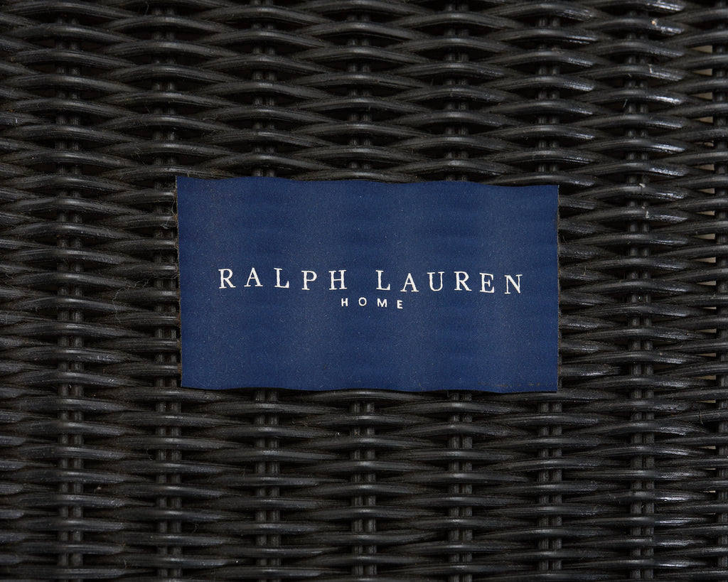 Pair of Ralph Lauren Wicker Rattan Garden Lounge Chairs