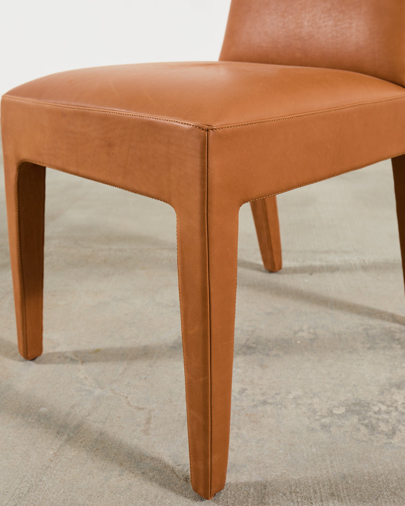 Ralph Lauren Italian Leather Mahogany Dalton Dining Chair