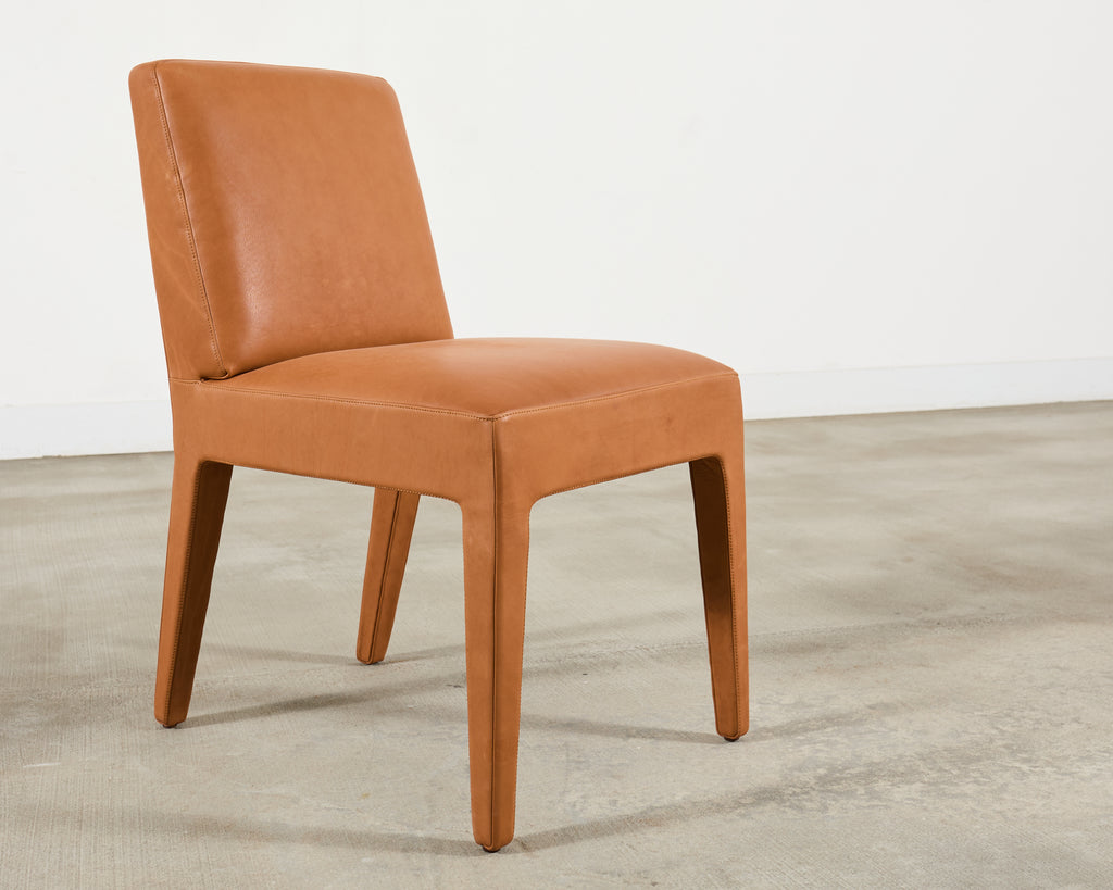 Ralph Lauren Italian Leather Mahogany Dalton Dining Chair