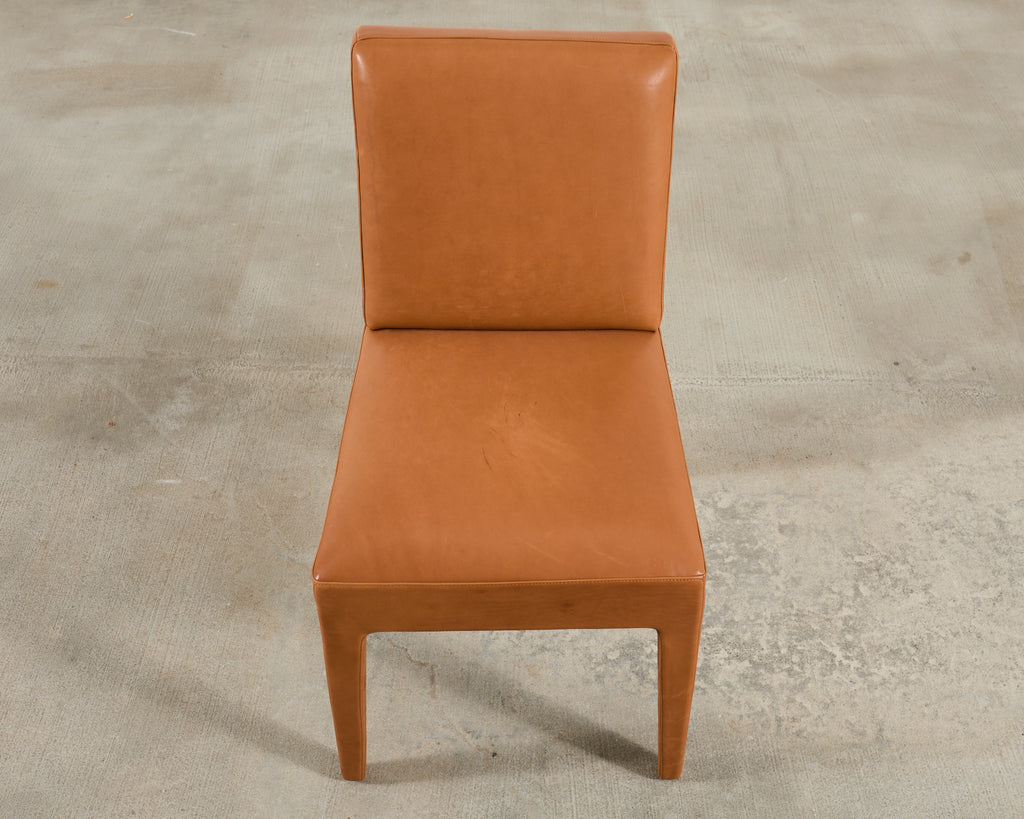 Ralph Lauren Italian Leather Mahogany Dalton Dining Chair