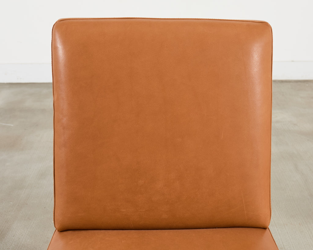 Ralph Lauren Italian Leather Mahogany Dalton Dining Chair