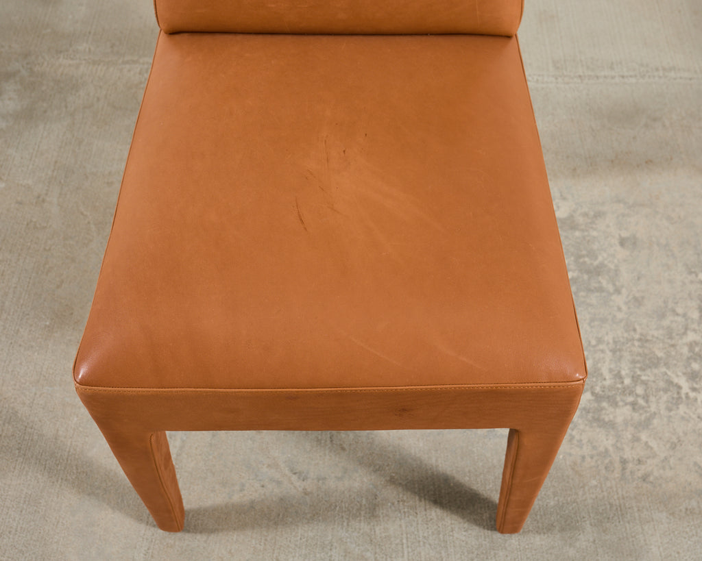 Ralph Lauren Italian Leather Mahogany Dalton Dining Chair