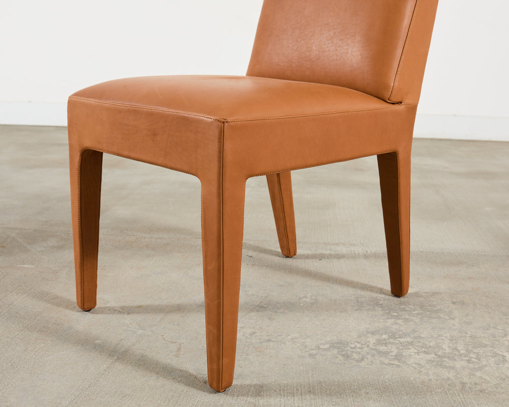 Ralph Lauren Italian Leather Mahogany Dalton Dining Chair