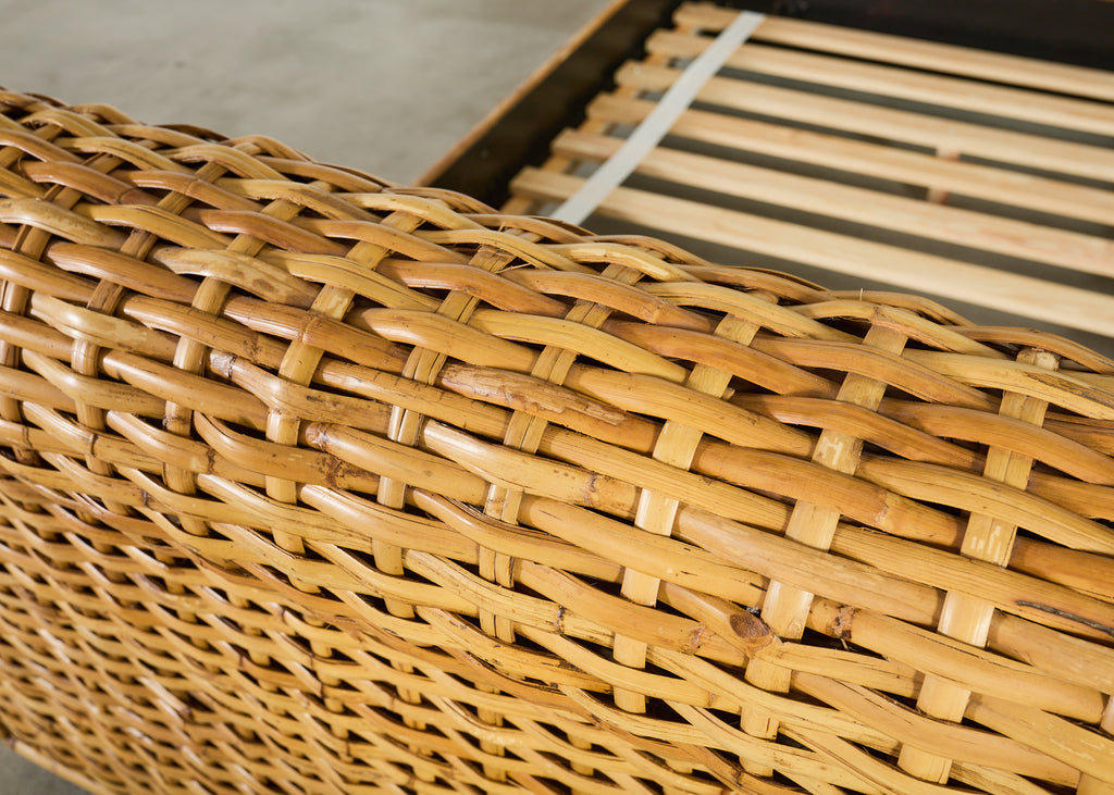 Ralph Lauren Organic Modern Bamboo Rattan Wicker Full Size Bed