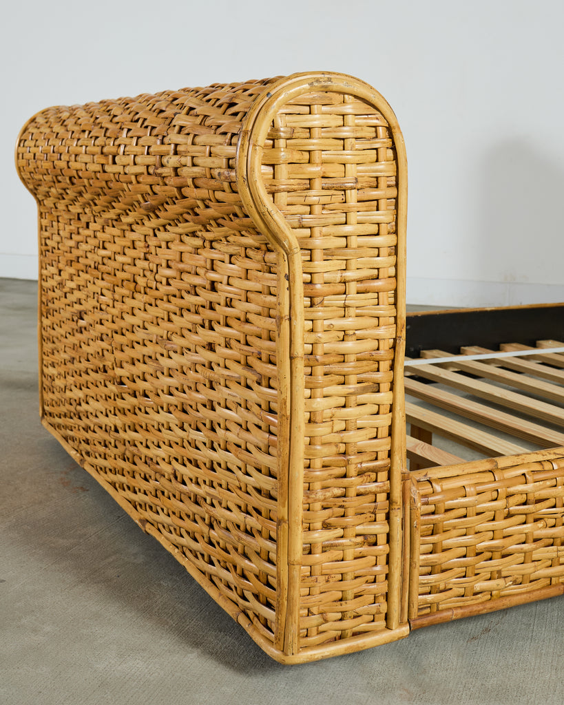 Ralph Lauren Organic Modern Bamboo Rattan Wicker Full Size Bed