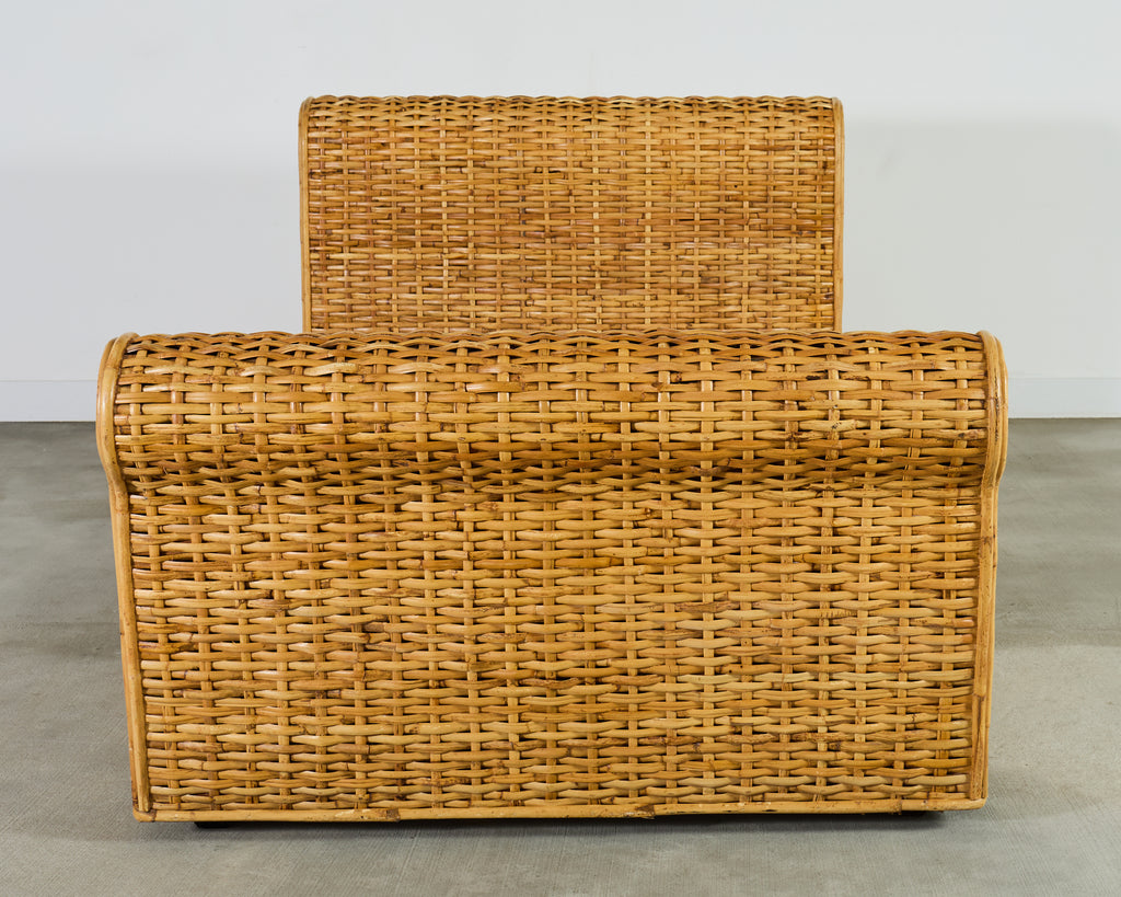 Ralph Lauren Organic Modern Bamboo Rattan Wicker Full Size Bed