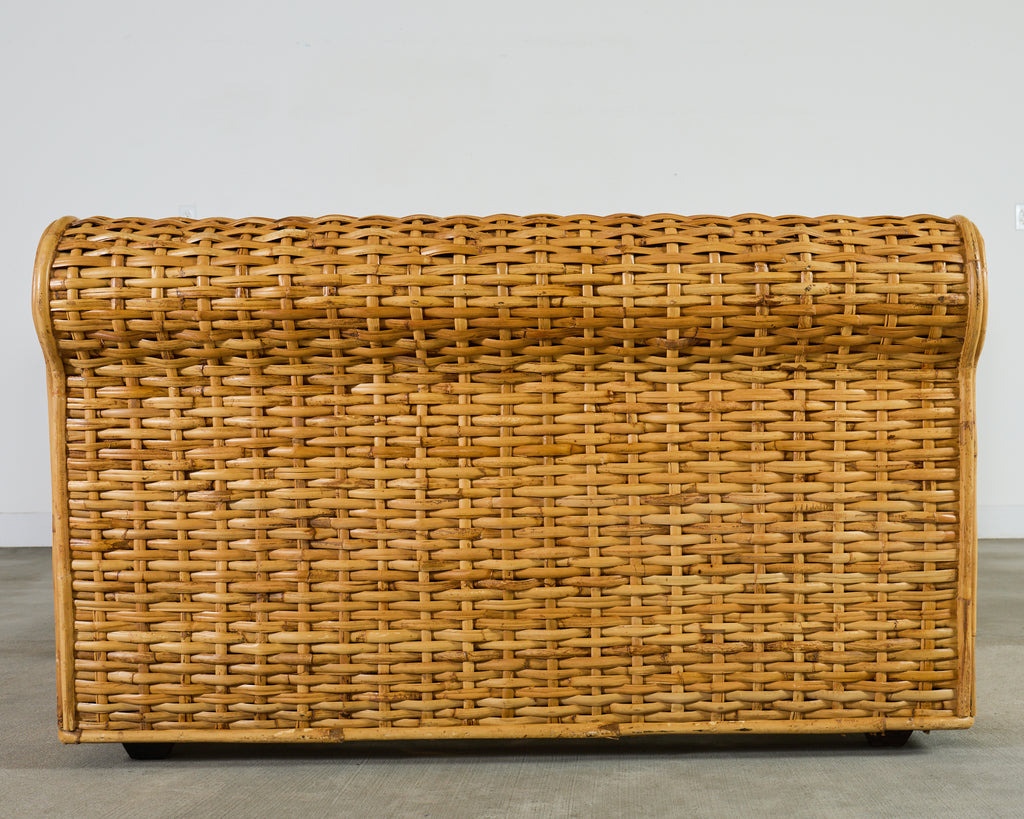 Ralph Lauren Organic Modern Bamboo Rattan Wicker Full Size Bed