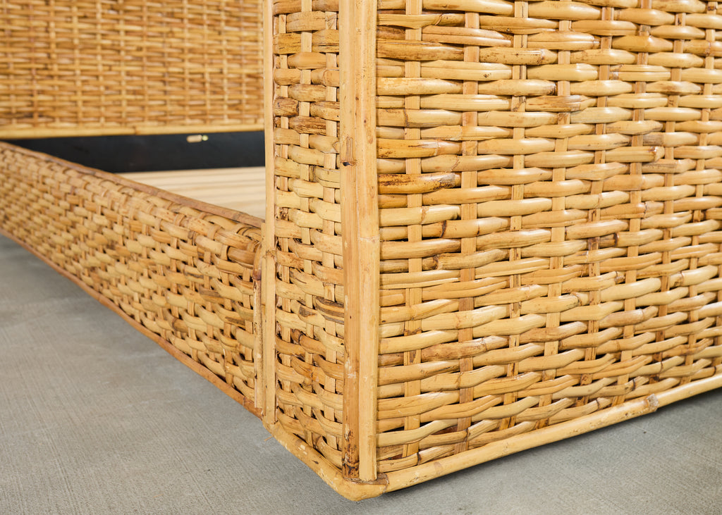 Ralph Lauren Organic Modern Bamboo Rattan Wicker Full Size Bed