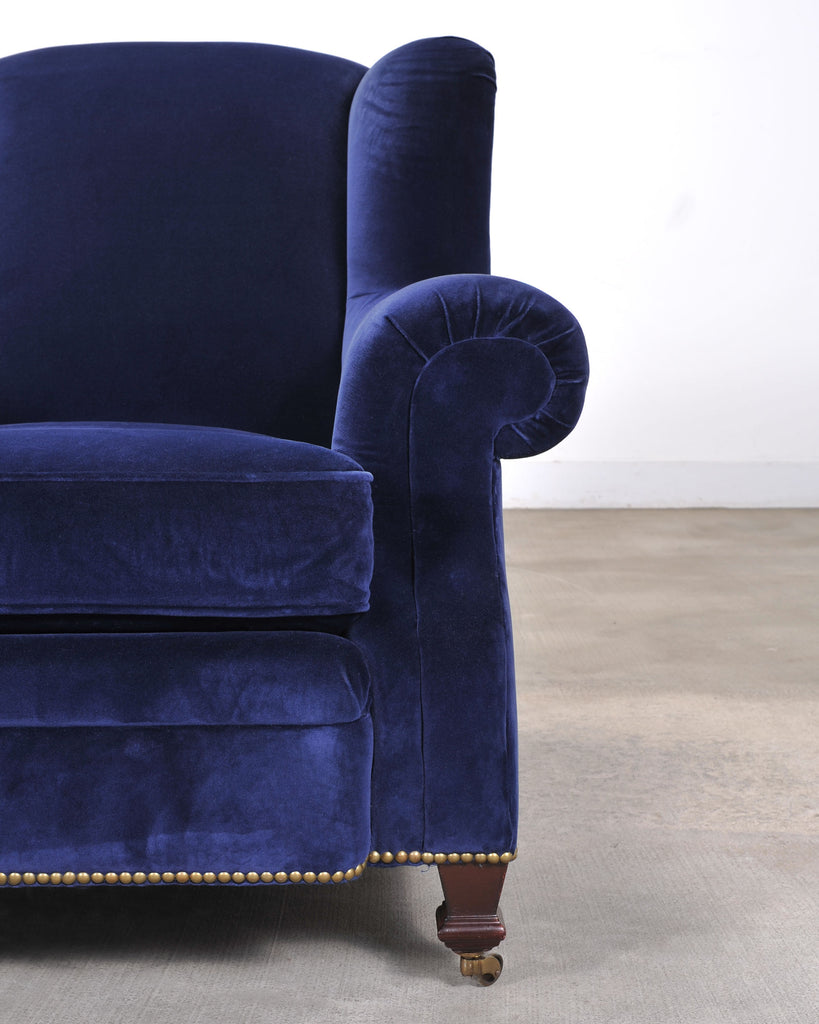Ralph Lauren English New Bohemian Artist’s Chair in Blue Velvet