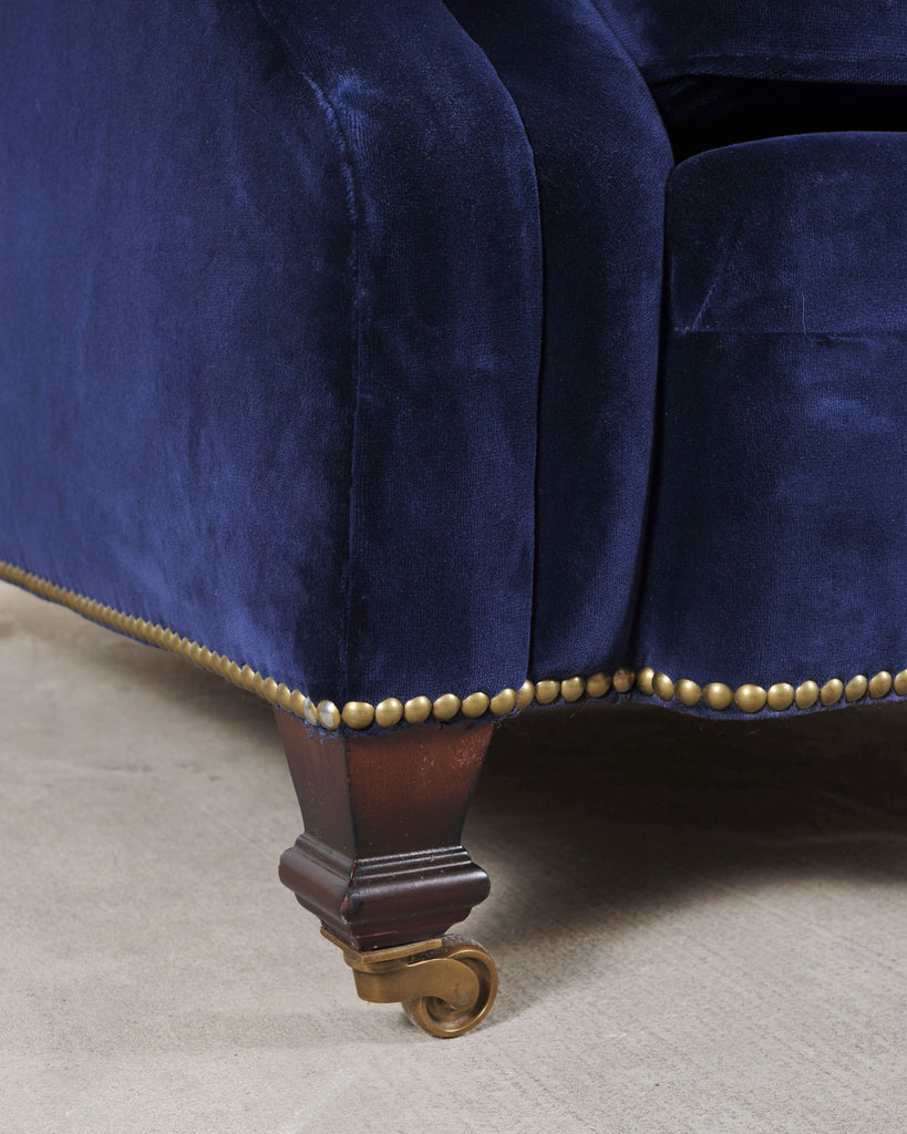 Ralph Lauren English New Bohemian Artist’s Chair in Blue Velvet