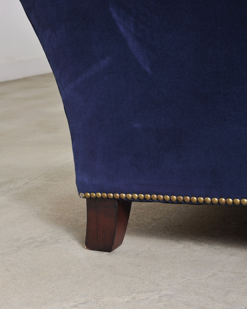 Ralph Lauren English New Bohemian Artist’s Chair in Blue Velvet