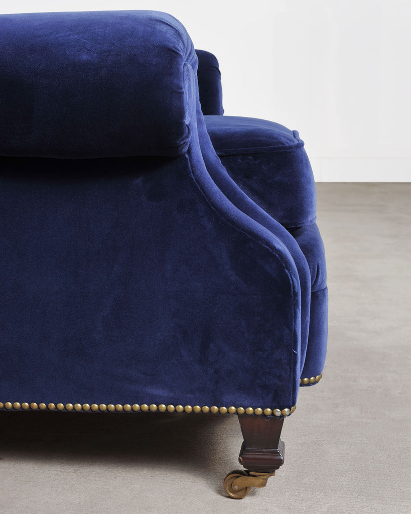 Ralph Lauren English New Bohemian Artist’s Chair in Blue Velvet