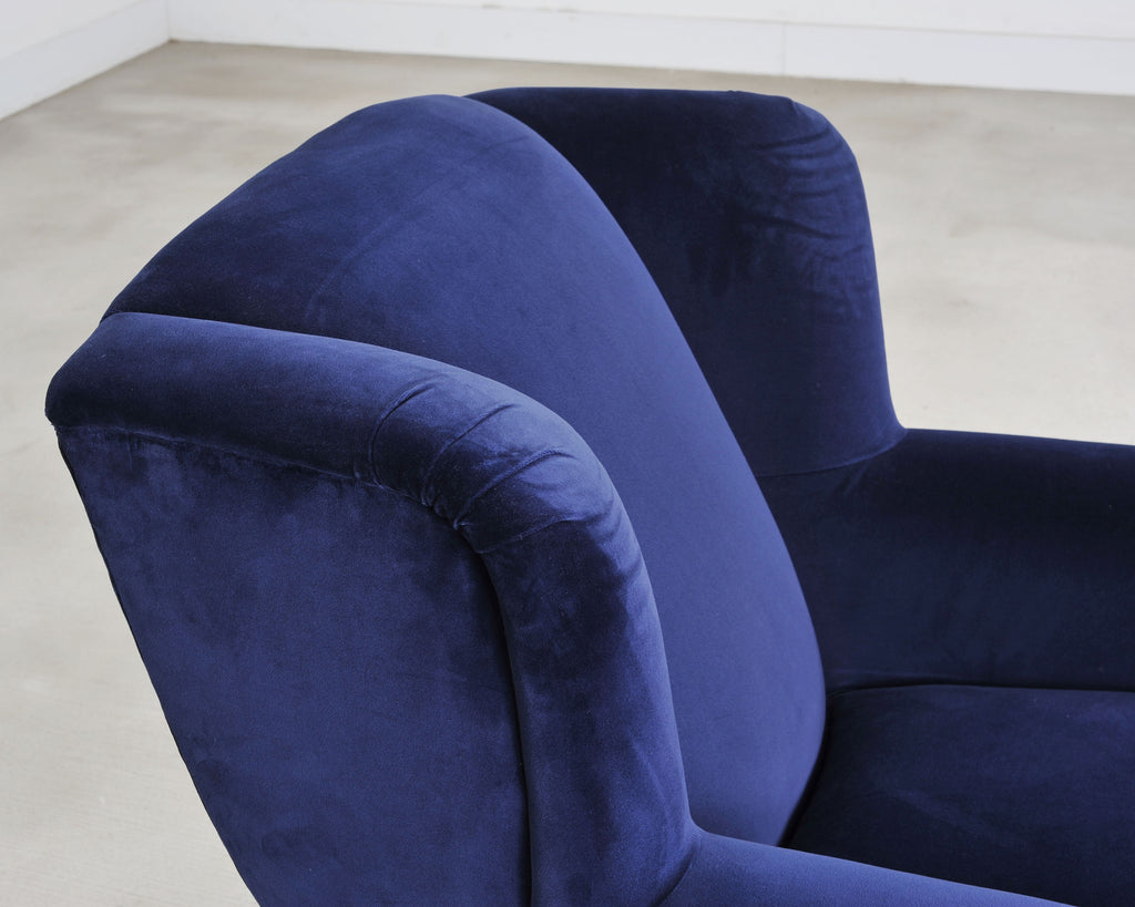 Ralph Lauren English New Bohemian Artist’s Chair in Blue Velvet