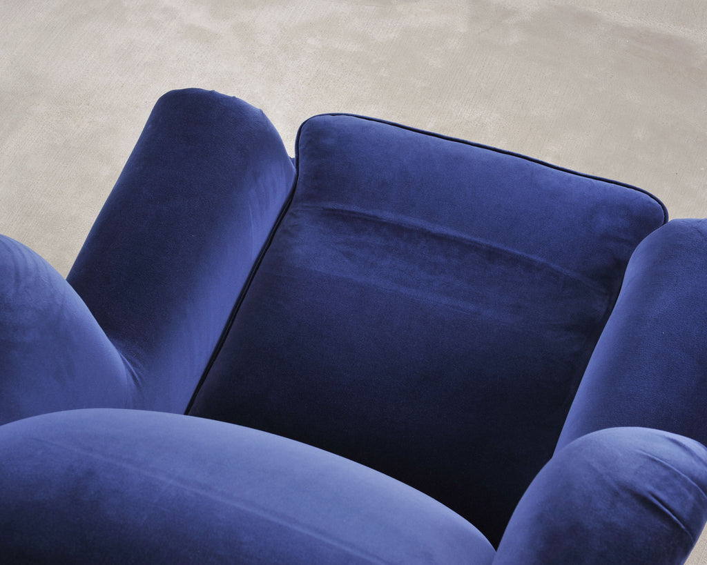 Ralph Lauren English New Bohemian Artist’s Chair in Blue Velvet