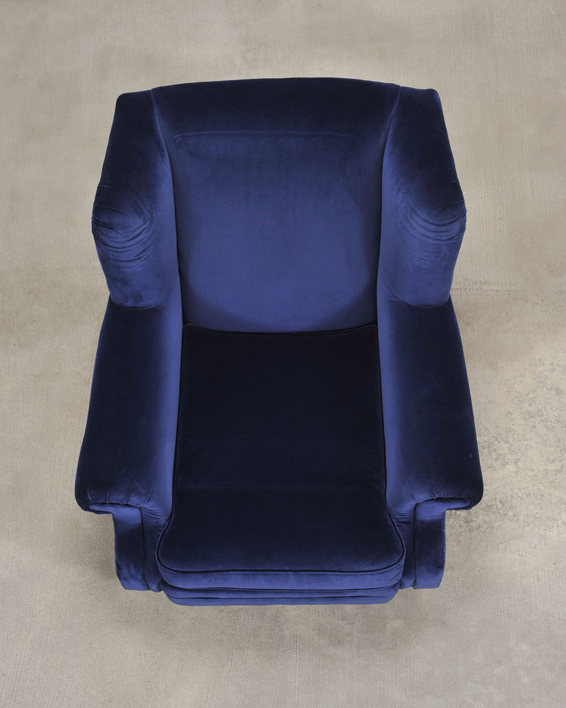 Ralph Lauren English New Bohemian Artist’s Chair in Blue Velvet