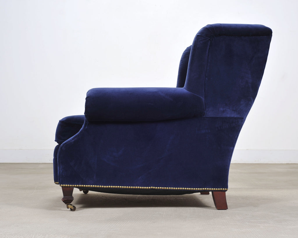Ralph Lauren English New Bohemian Artist’s Chair in Blue Velvet