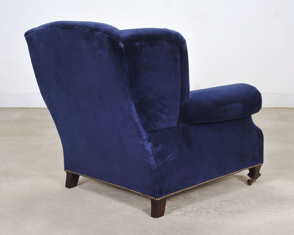Ralph Lauren English New Bohemian Artist’s Chair in Blue Velvet