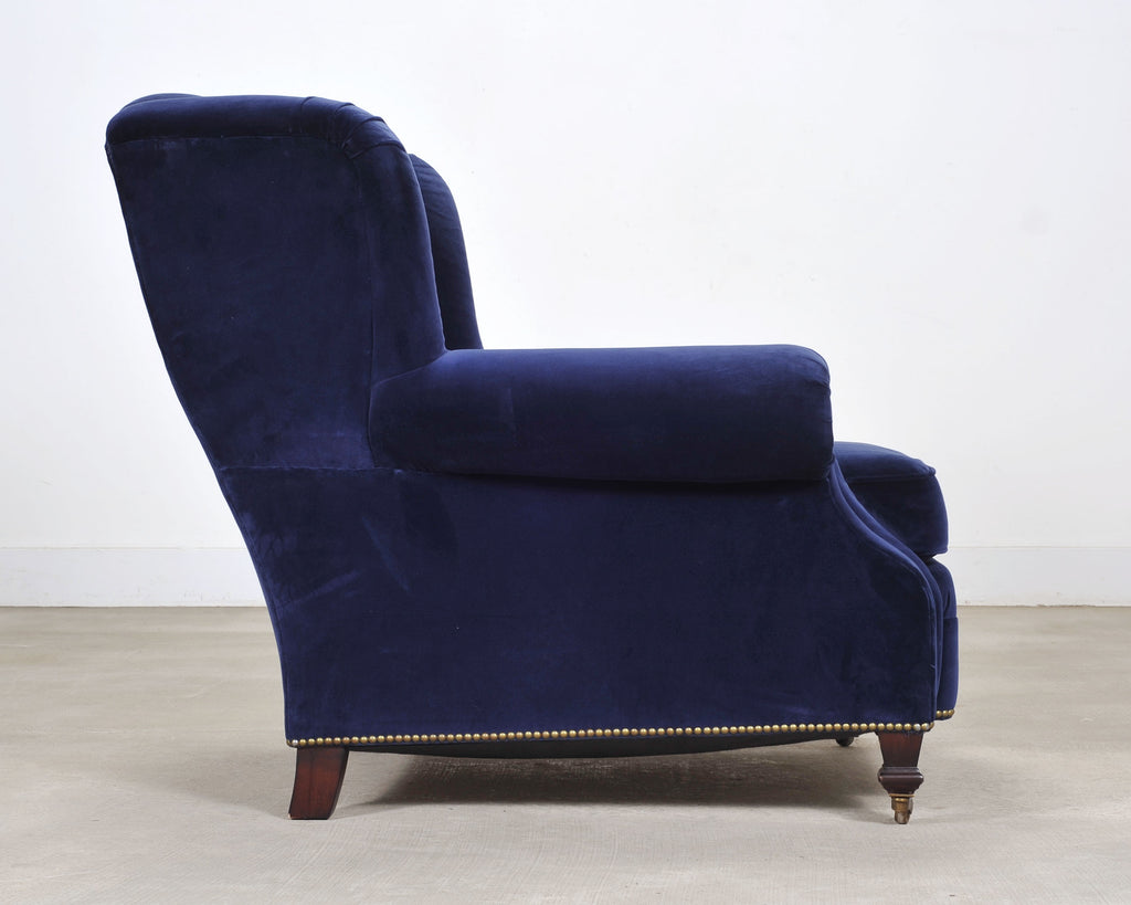 Ralph Lauren English New Bohemian Artist’s Chair in Blue Velvet