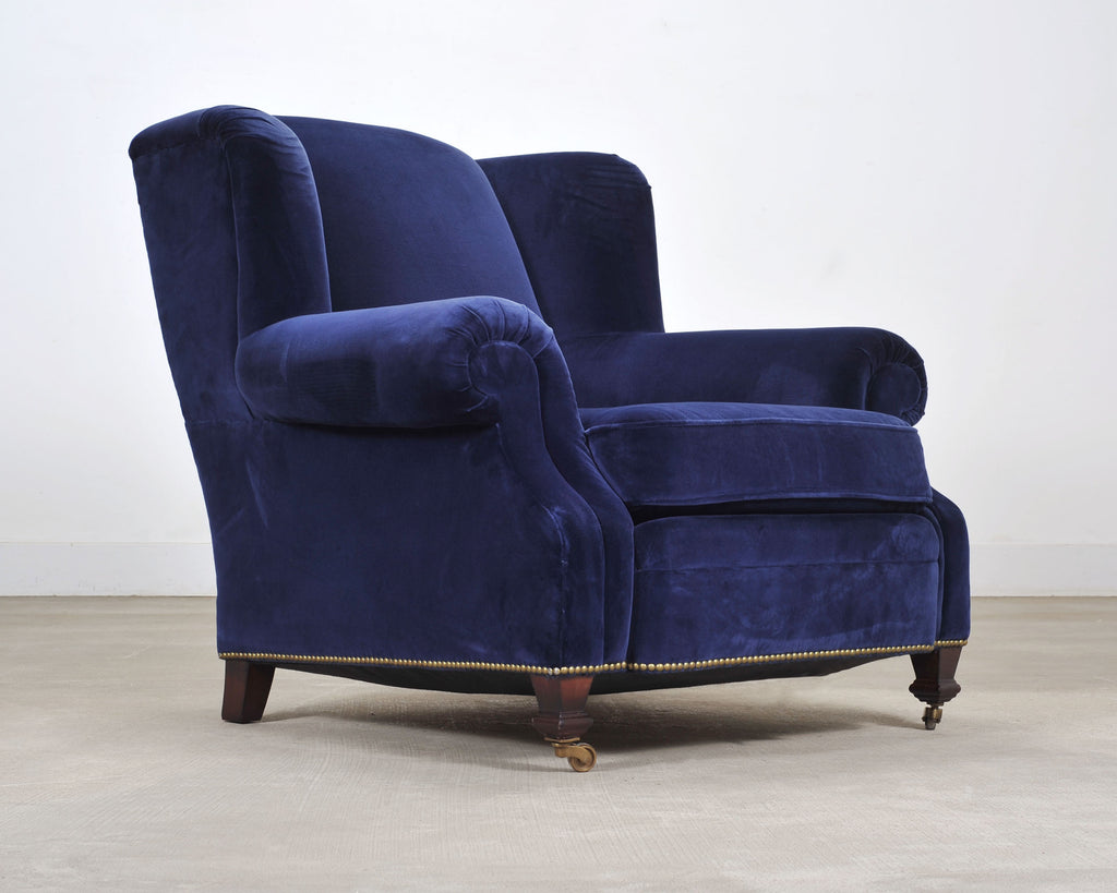 Ralph Lauren English New Bohemian Artist’s Chair in Blue Velvet