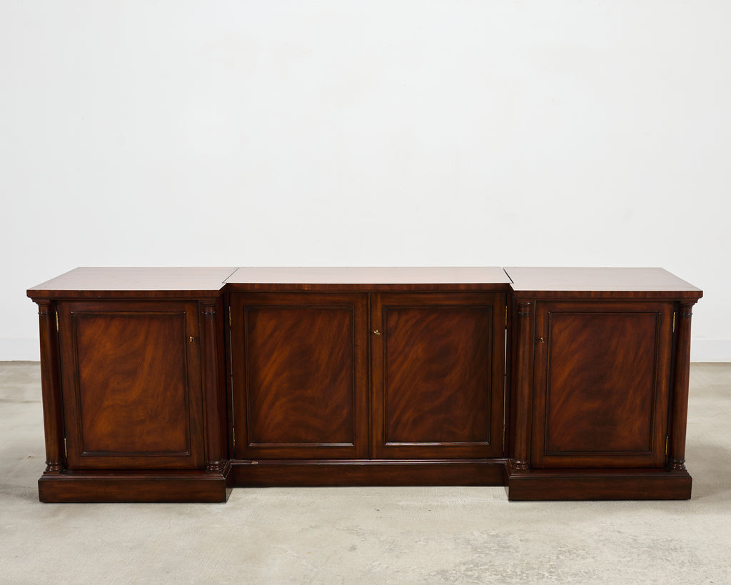 Ralph Lauren Noble Estate Mahogany Breakfront Bookcase Cabinet