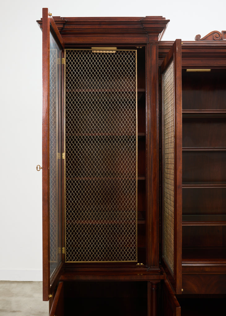 Ralph Lauren Noble Estate Mahogany Breakfront Bookcase Cabinet