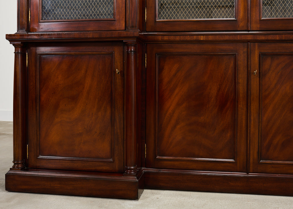 Ralph Lauren Noble Estate Mahogany Breakfront Bookcase Cabinet