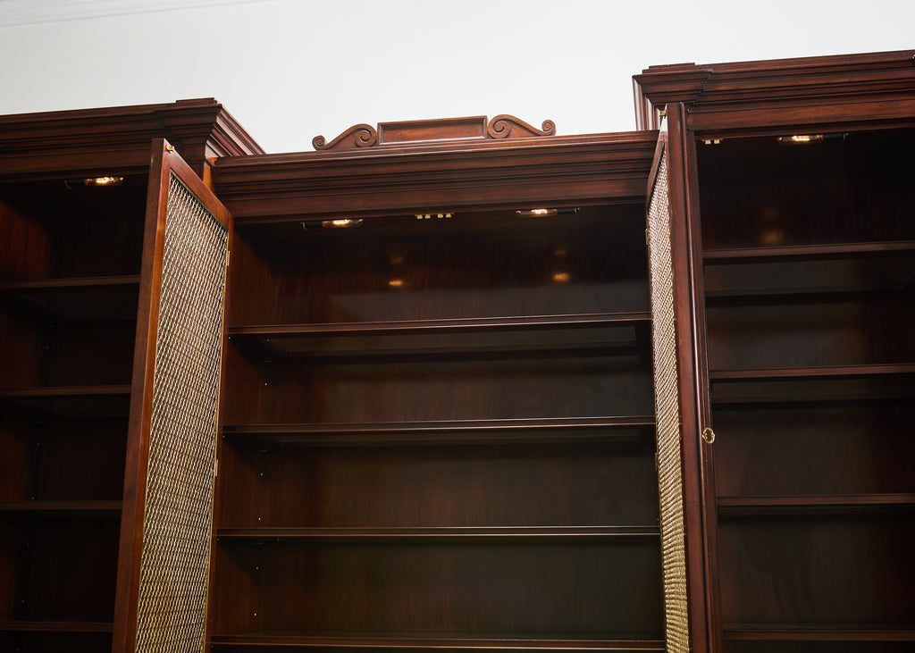 Ralph Lauren Noble Estate Mahogany Breakfront Bookcase Cabinet