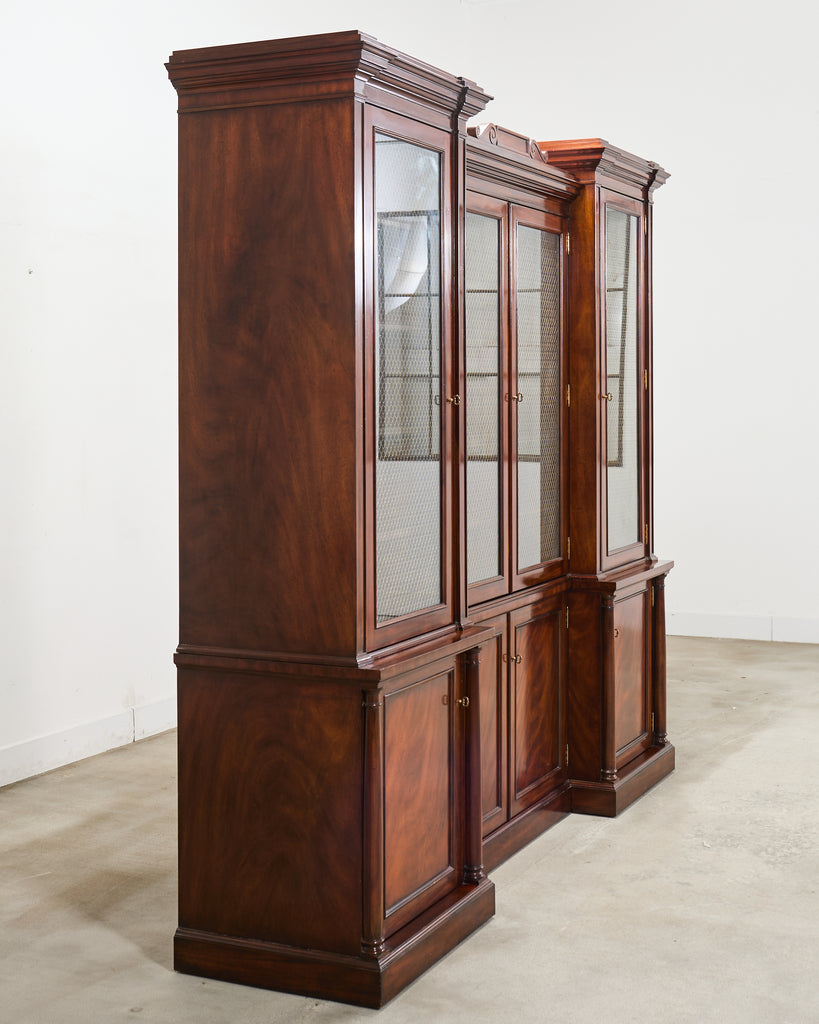 Ralph Lauren Noble Estate Mahogany Breakfront Bookcase Cabinet