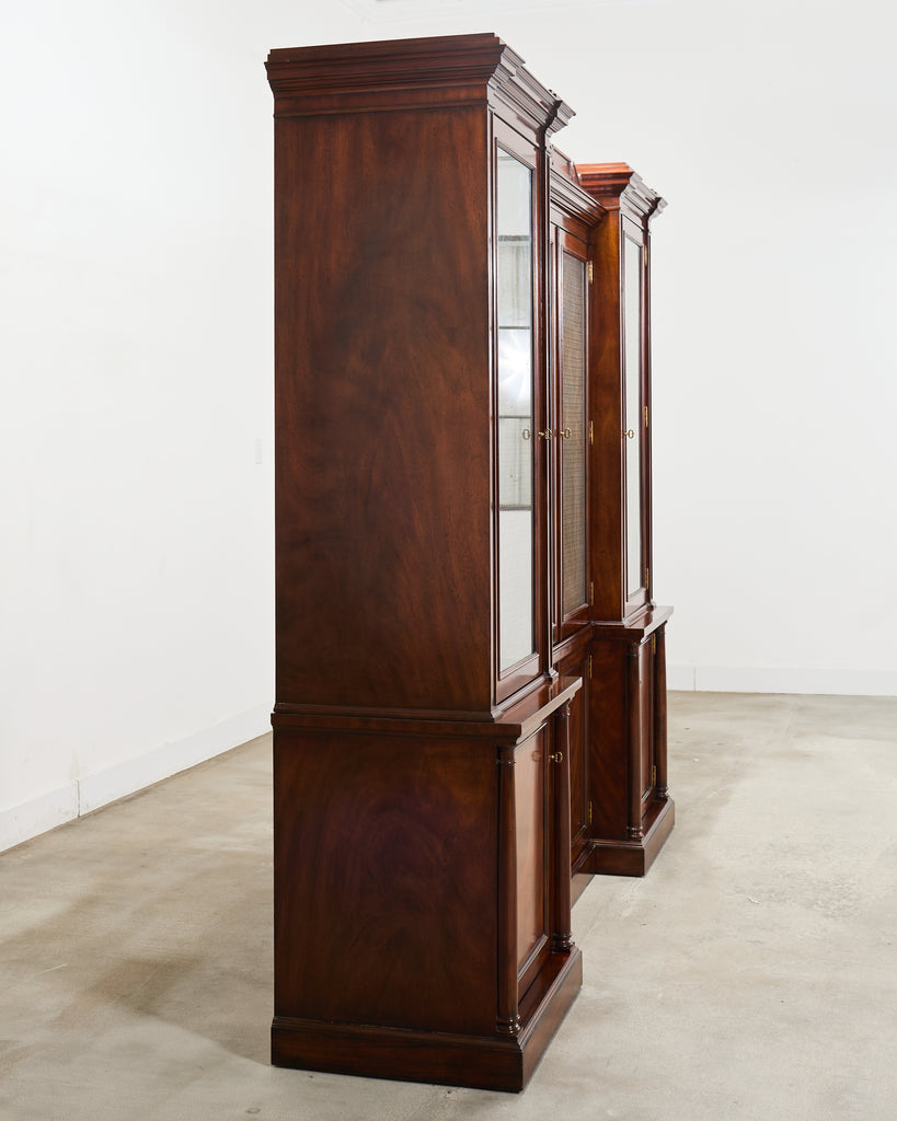 Ralph Lauren Noble Estate Mahogany Breakfront Bookcase Cabinet